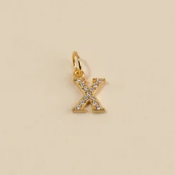 LETTER CRYSTAL GOLDEN PENDANT