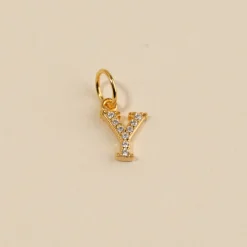 LETTER CRYSTAL GOLDEN PENDANT