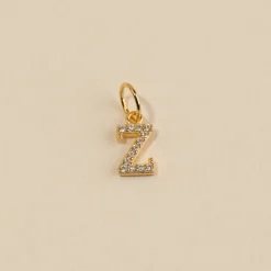 LETTER CRYSTAL GOLDEN PENDANT