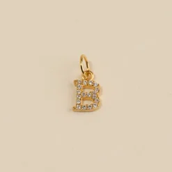 LETTER CRYSTAL GOLDEN PENDANT
