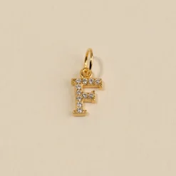 LETTER CRYSTAL GOLDEN PENDANT
