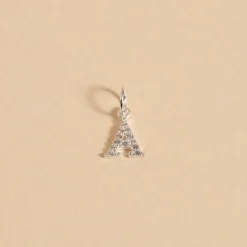 LETTER CRYSTAL SILVER PENDANT