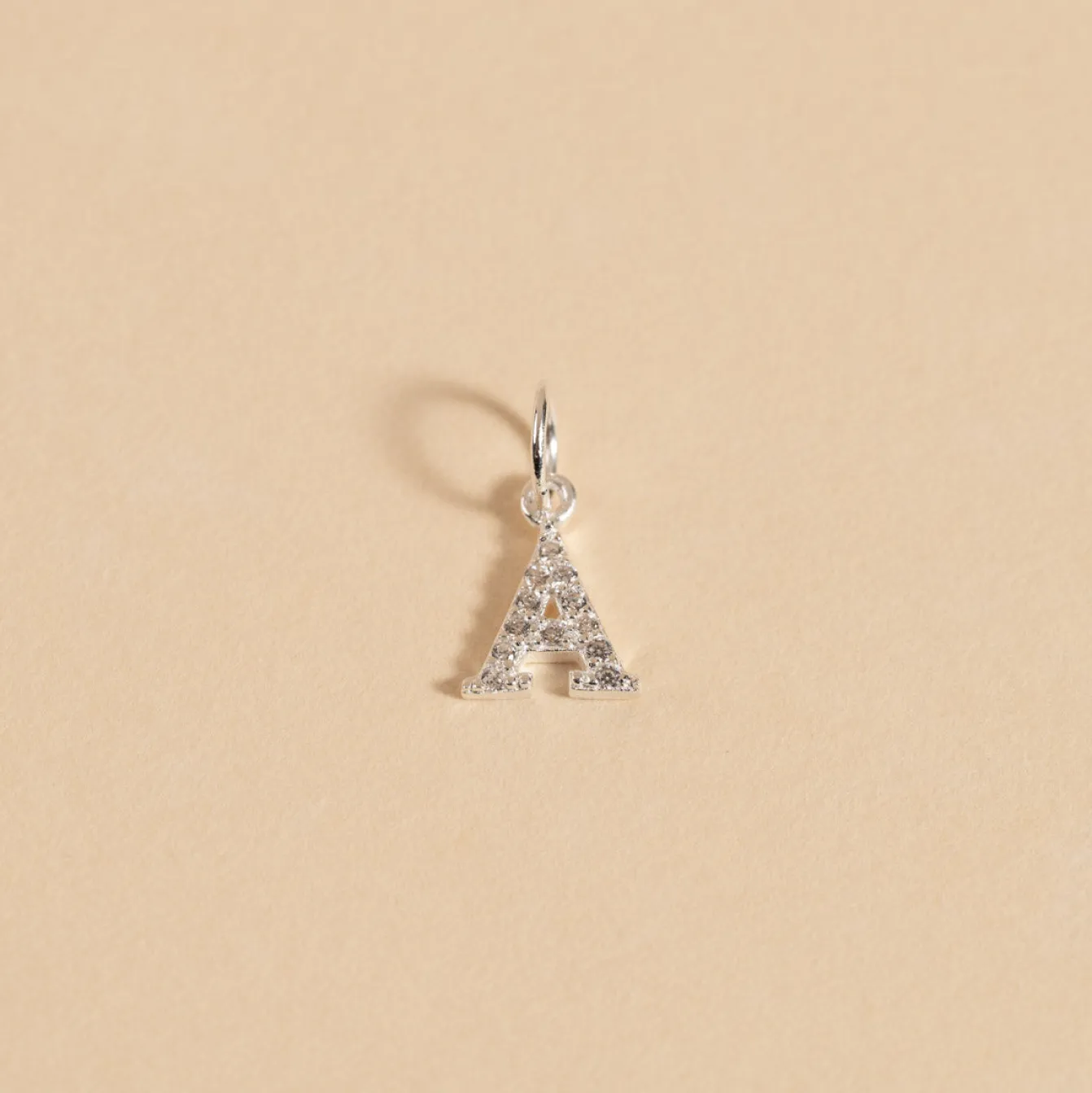 LETTER CRYSTAL SILVER PENDANT
