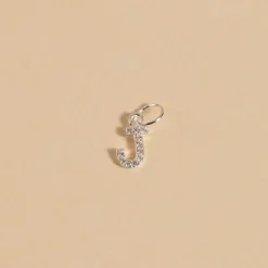 LETTER CRYSTAL SILVER PENDANT