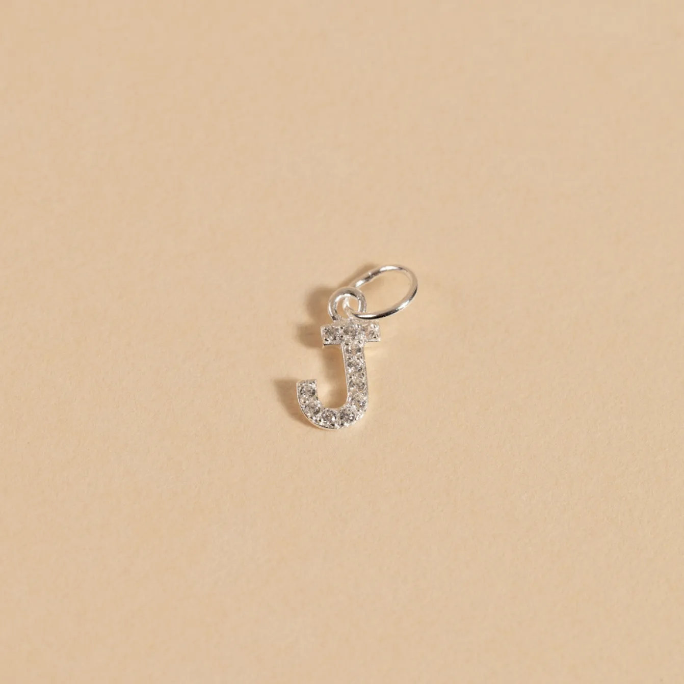 LETTER CRYSTAL SILVER PENDANT