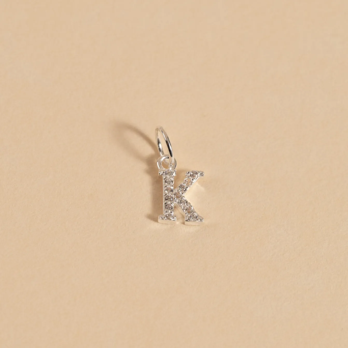 LETTER CRYSTAL SILVER PENDANT
