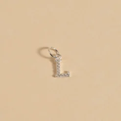 LETTER CRYSTAL SILVER PENDANT