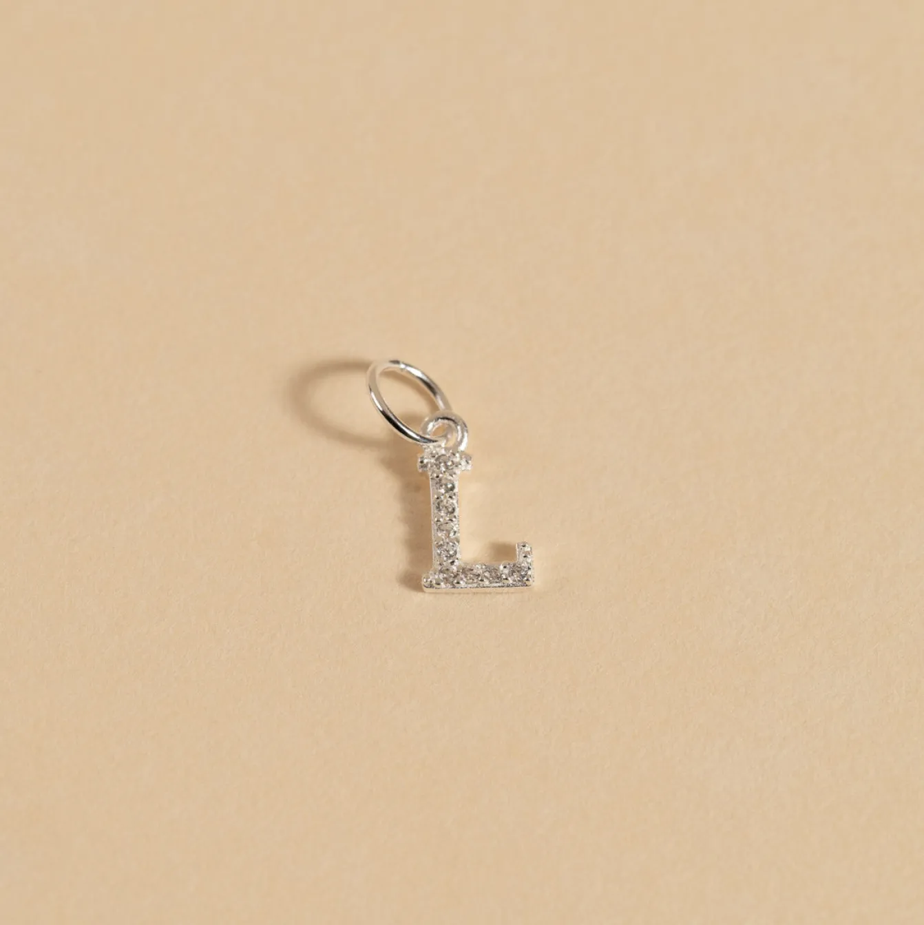 LETTER CRYSTAL SILVER PENDANT