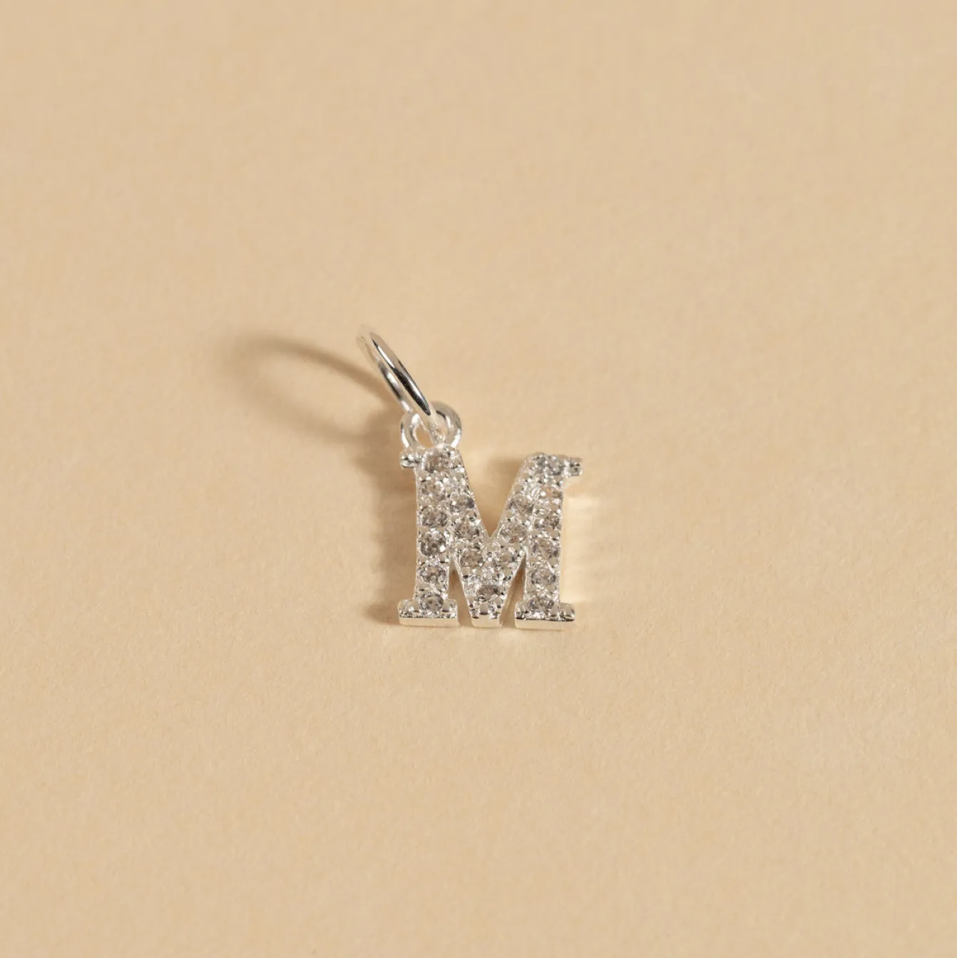 LETTER CRYSTAL SILVER PENDANT