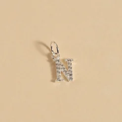 LETTER CRYSTAL SILVER PENDANT