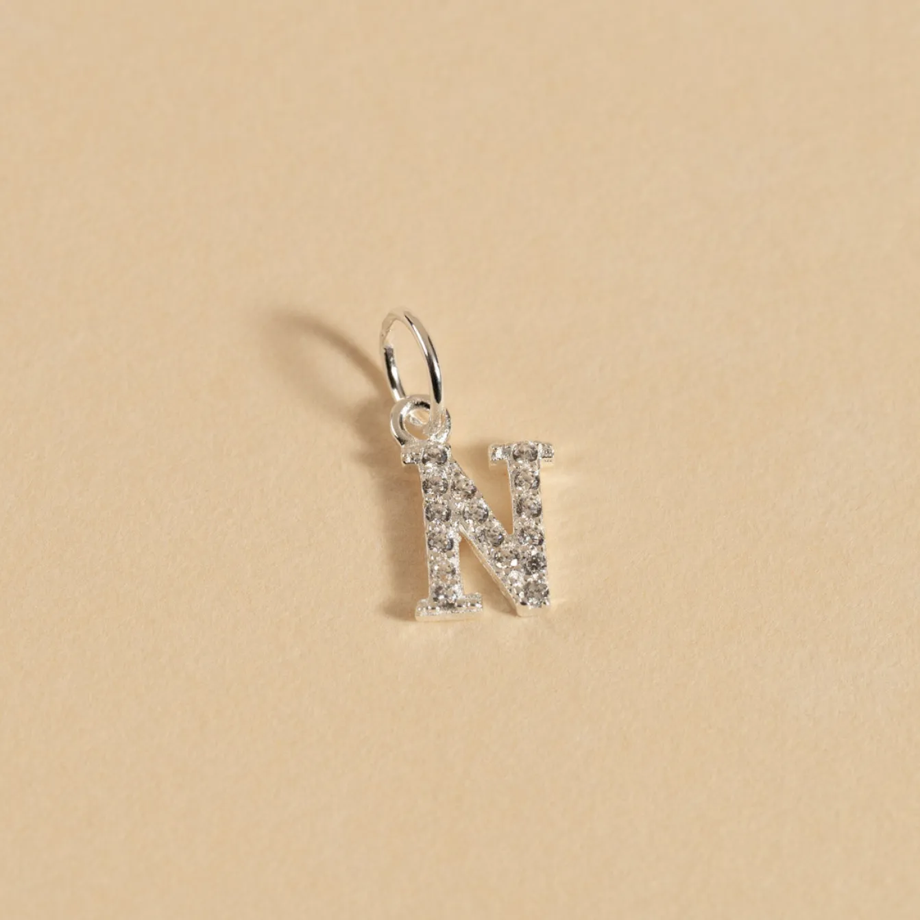 LETTER CRYSTAL SILVER PENDANT