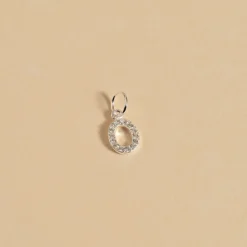 LETTER CRYSTAL SILVER PENDANT