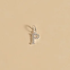 LETTER CRYSTAL SILVER PENDANT