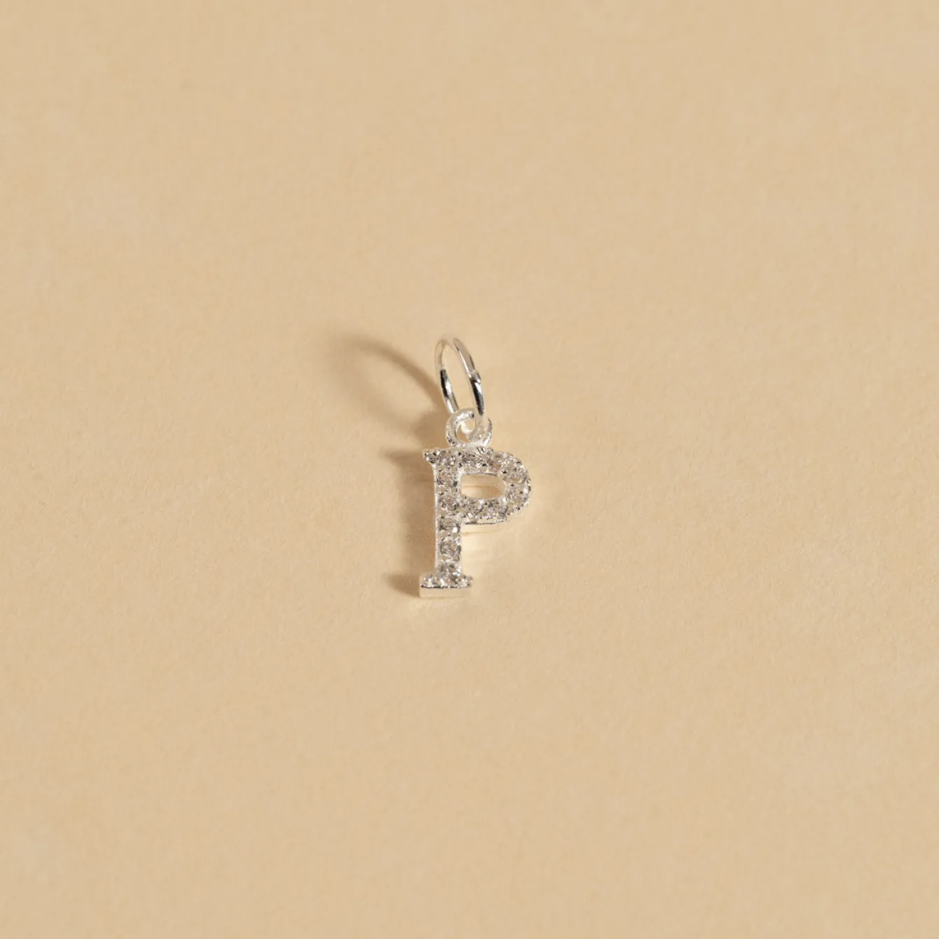 LETTER CRYSTAL SILVER PENDANT