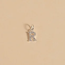 LETTER CRYSTAL SILVER PENDANT