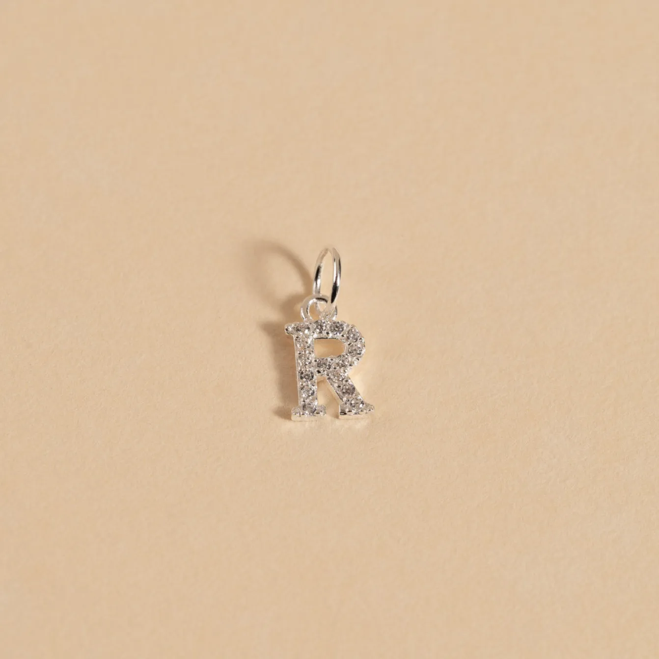 LETTER CRYSTAL SILVER PENDANT