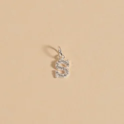 LETTER CRYSTAL SILVER PENDANT