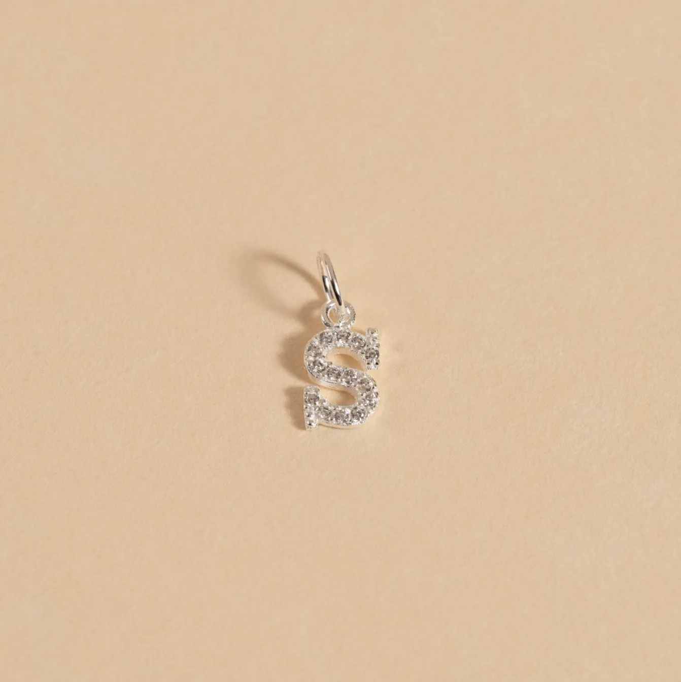 LETTER CRYSTAL SILVER PENDANT
