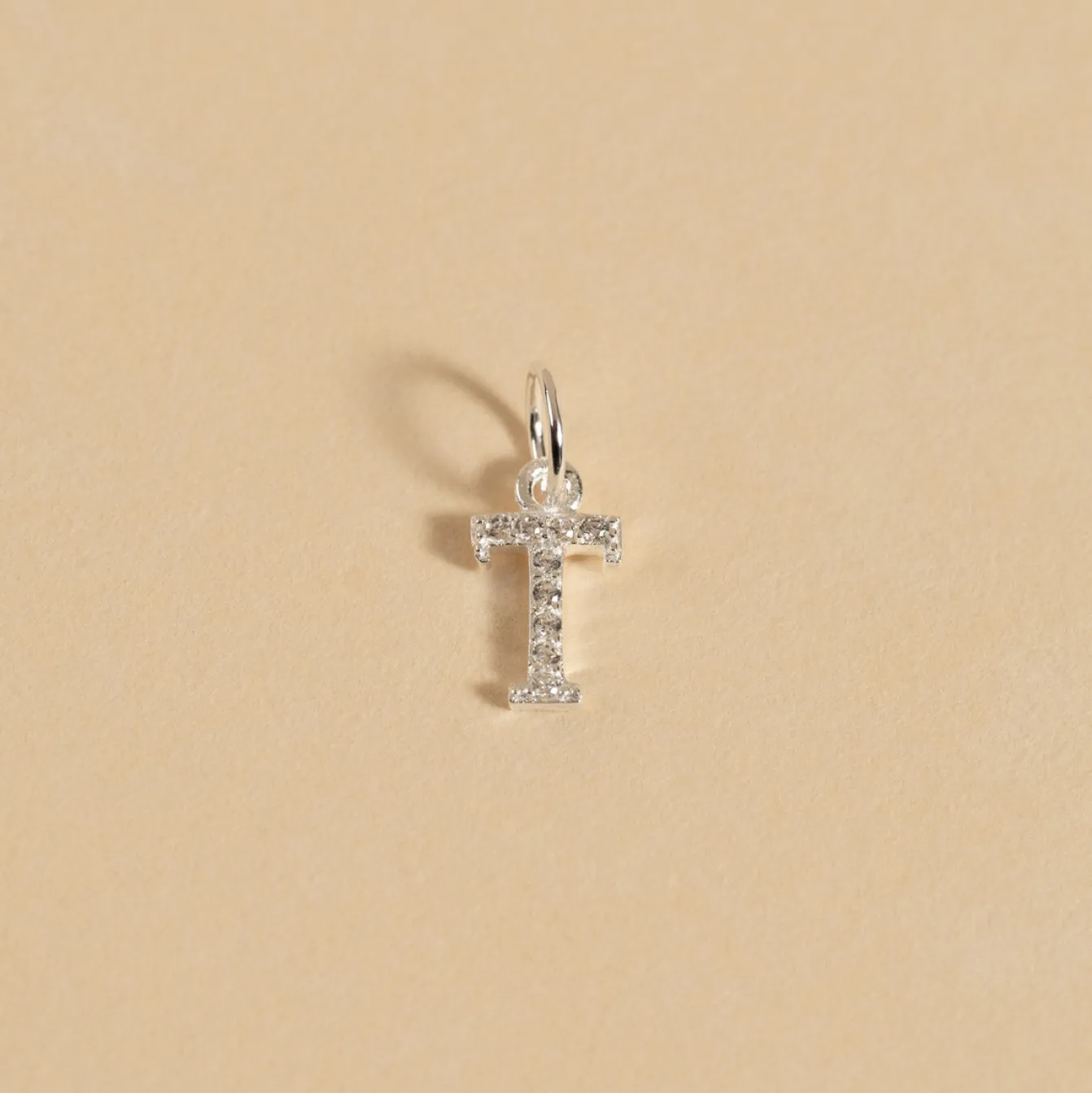 LETTER CRYSTAL SILVER PENDANT