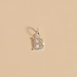 LETTER CRYSTAL SILVER PENDANT