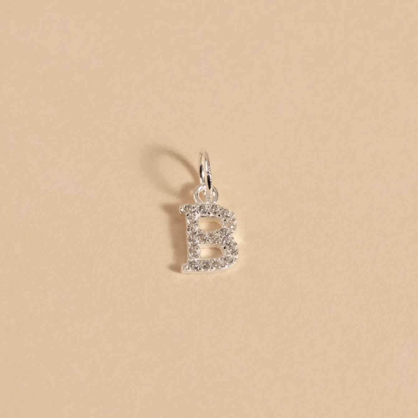 LETTER CRYSTAL SILVER PENDANT