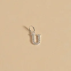 LETTER CRYSTAL SILVER PENDANT