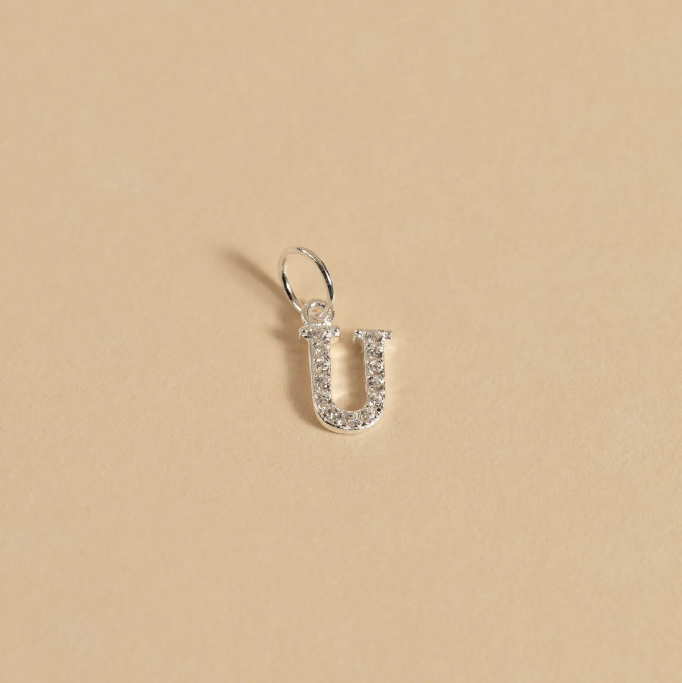 LETTER CRYSTAL SILVER PENDANT