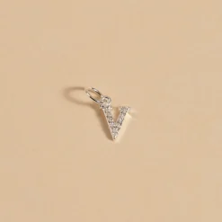 LETTER CRYSTAL SILVER PENDANT