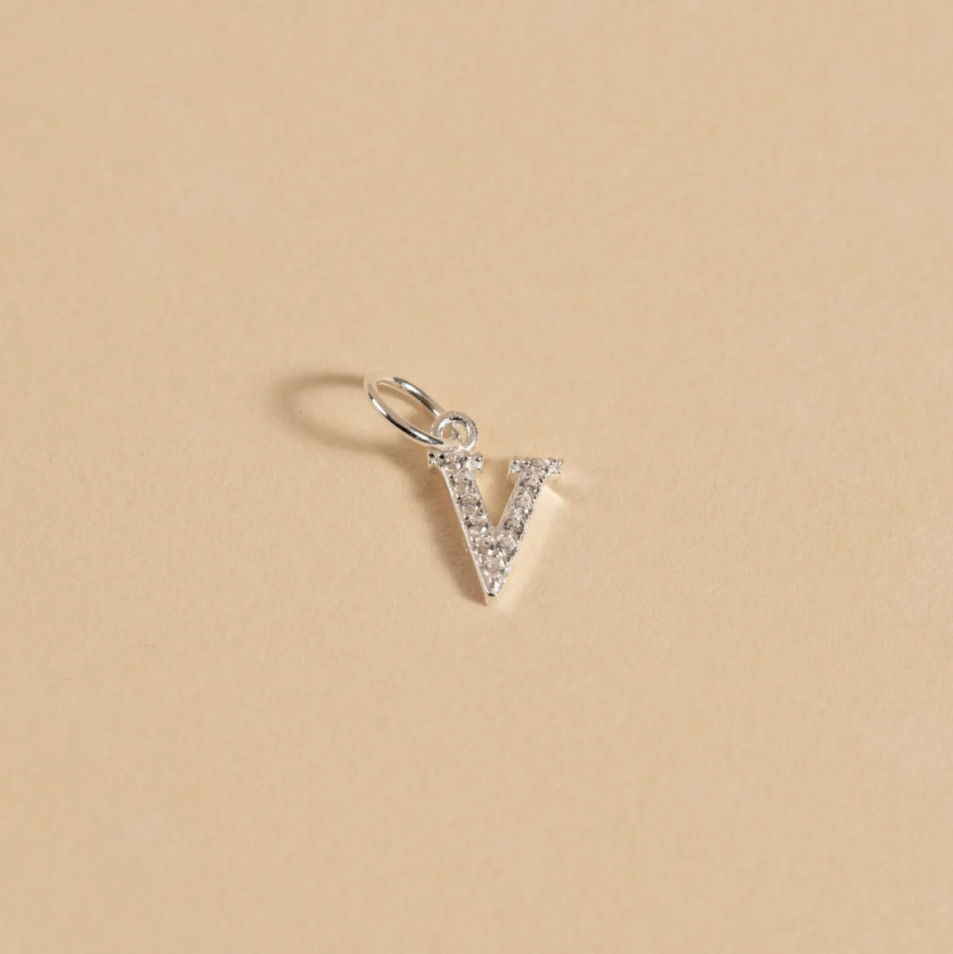 LETTER CRYSTAL SILVER PENDANT