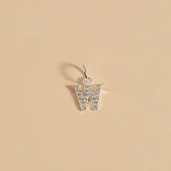 LETTER CRYSTAL SILVER PENDANT