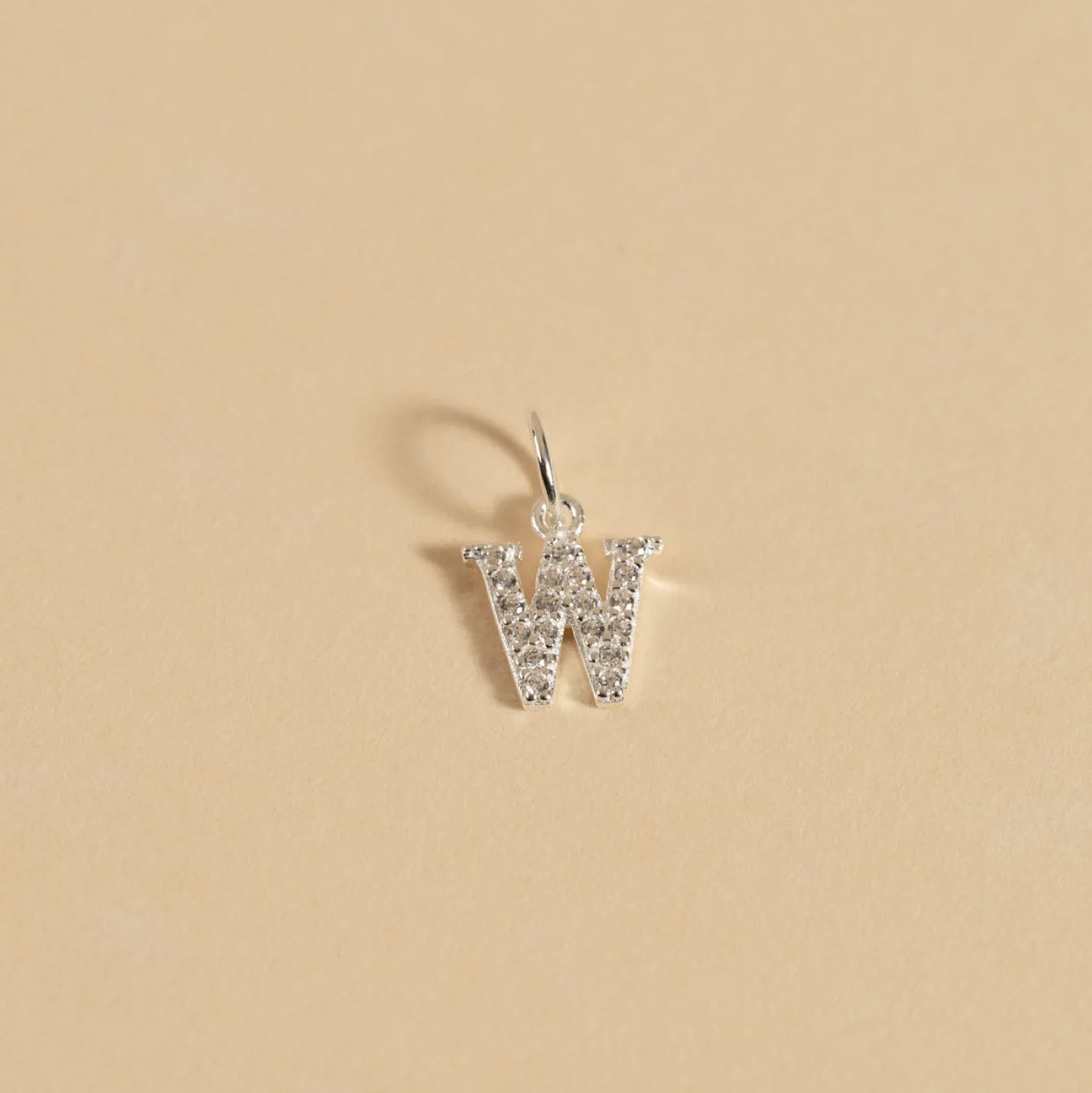 LETTER CRYSTAL SILVER PENDANT