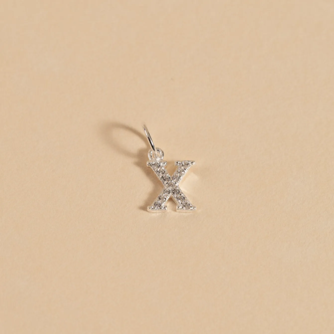 LETTER CRYSTAL SILVER PENDANT