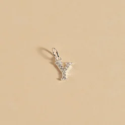 LETTER CRYSTAL SILVER PENDANT