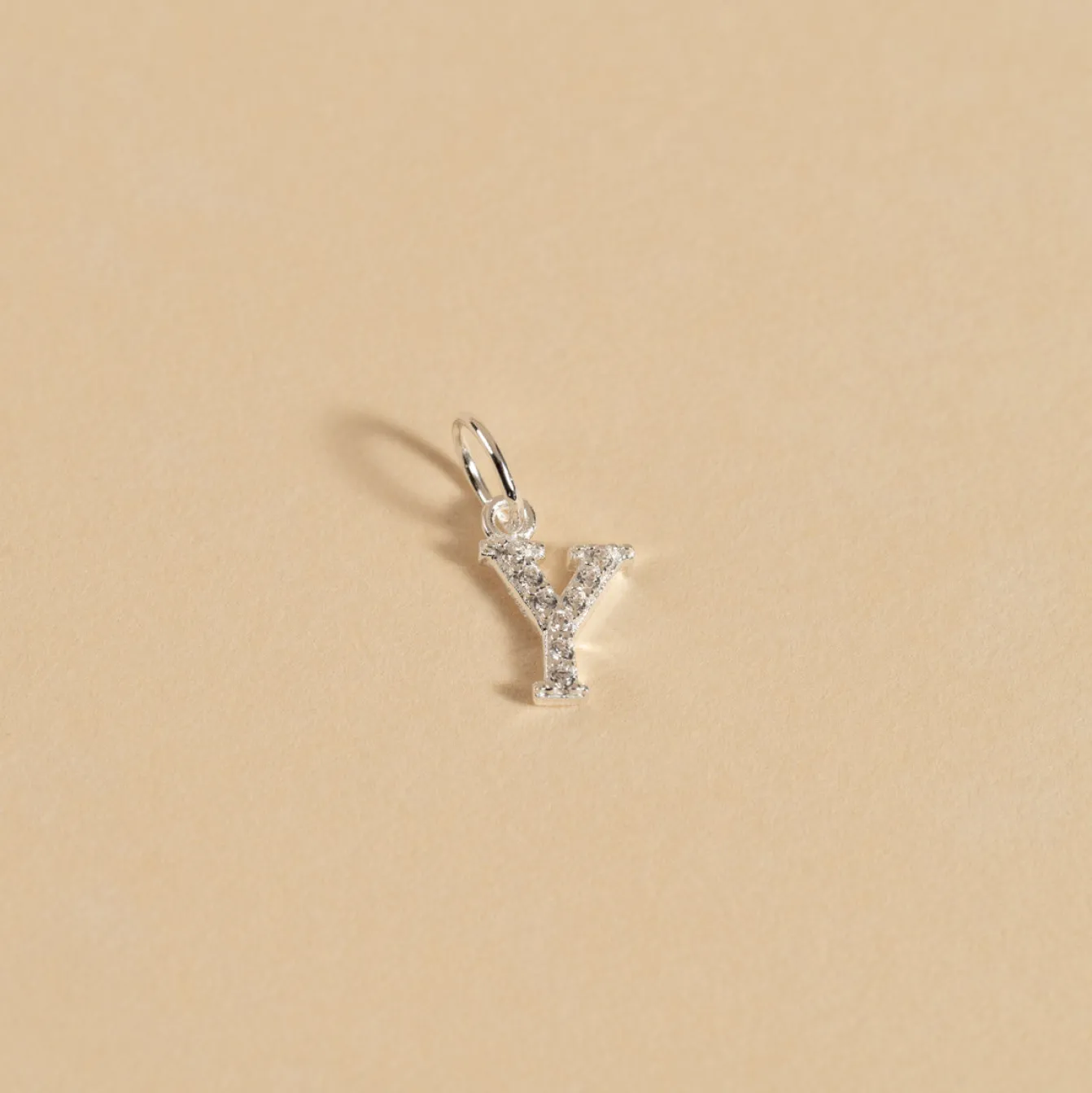 LETTER CRYSTAL SILVER PENDANT
