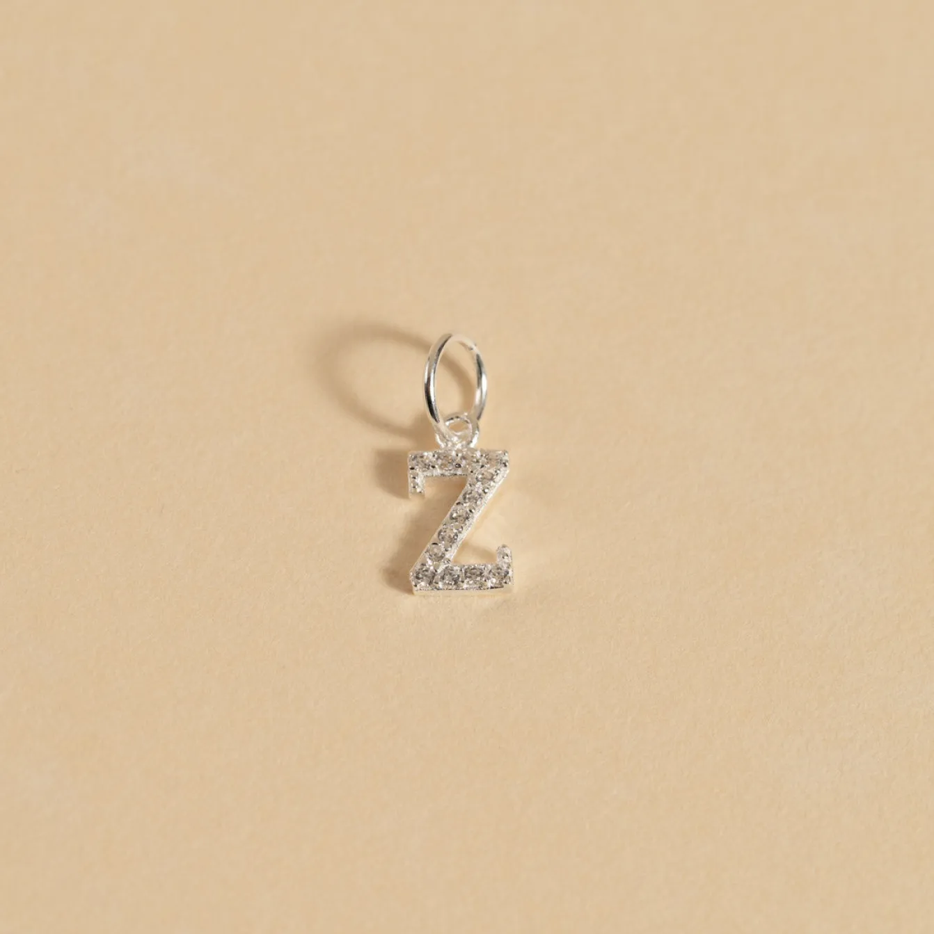 LETTER CRYSTAL SILVER PENDANT