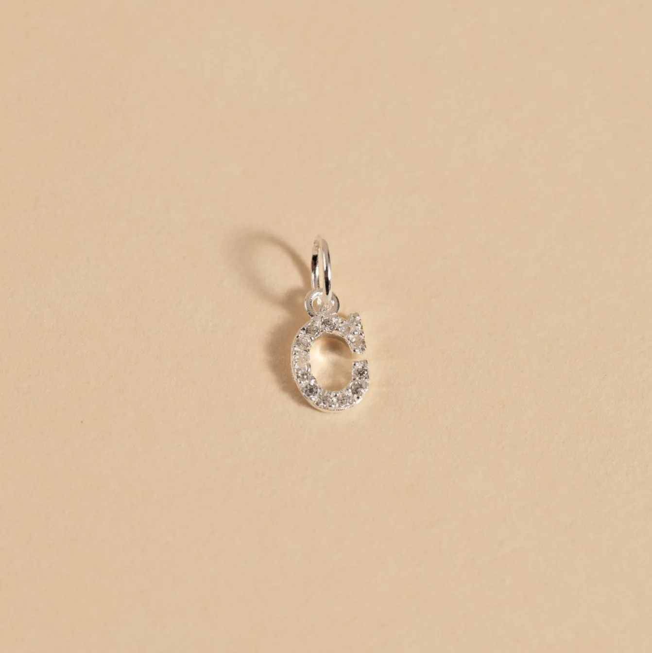 LETTER CRYSTAL SILVER PENDANT