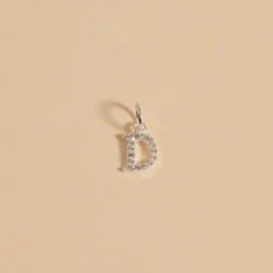 LETTER CRYSTAL SILVER PENDANT