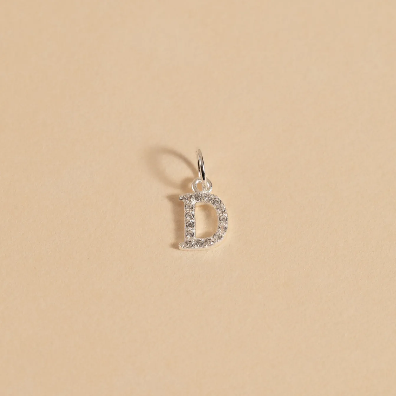 LETTER CRYSTAL SILVER PENDANT