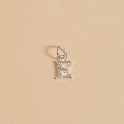 LETTER CRYSTAL SILVER PENDANT