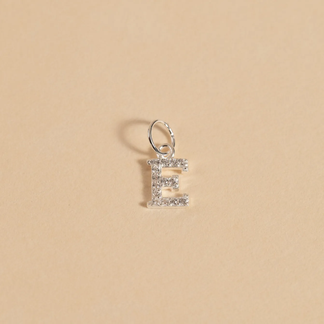 LETTER CRYSTAL SILVER PENDANT
