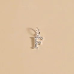 LETTER CRYSTAL SILVER PENDANT