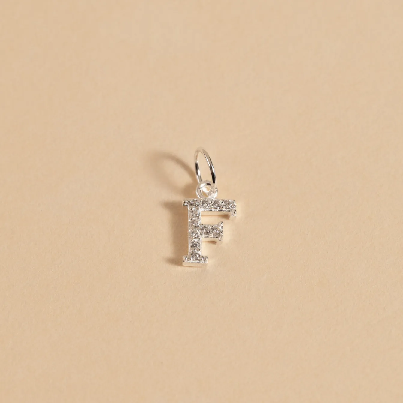 LETTER CRYSTAL SILVER PENDANT