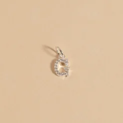 LETTER CRYSTAL SILVER PENDANT