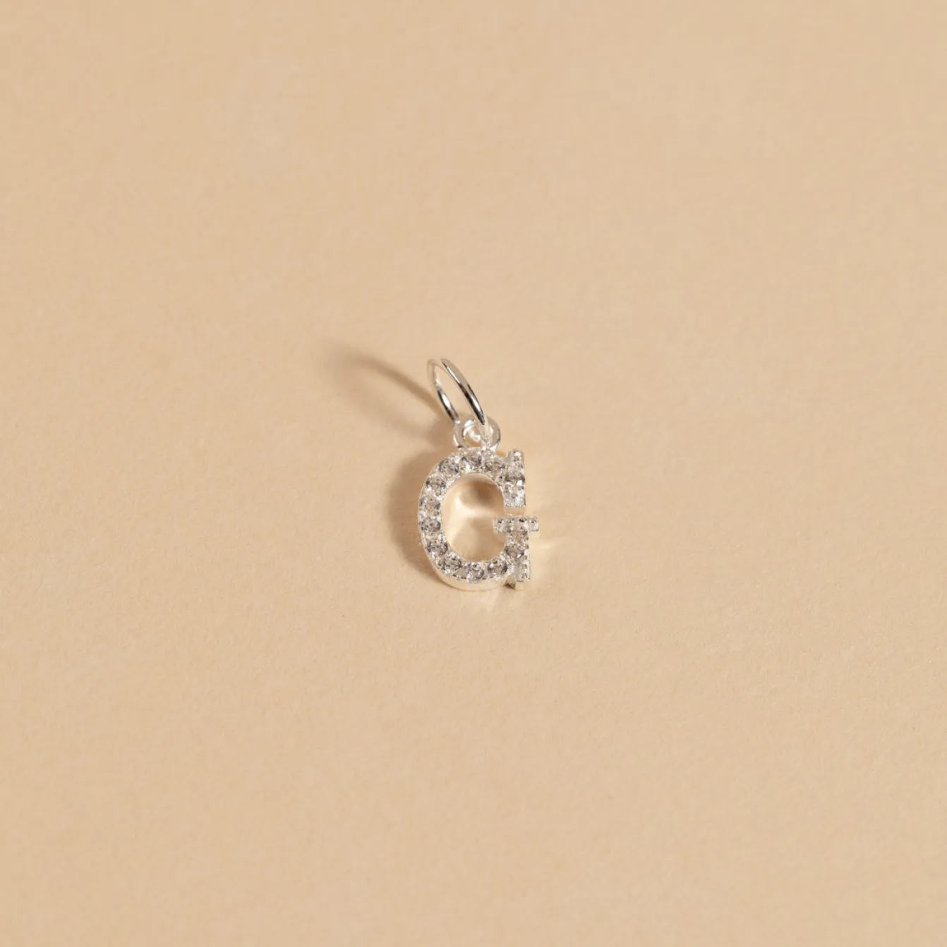 LETTER CRYSTAL SILVER PENDANT