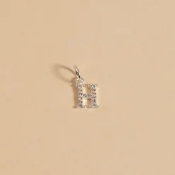 LETTER CRYSTAL SILVER PENDANT