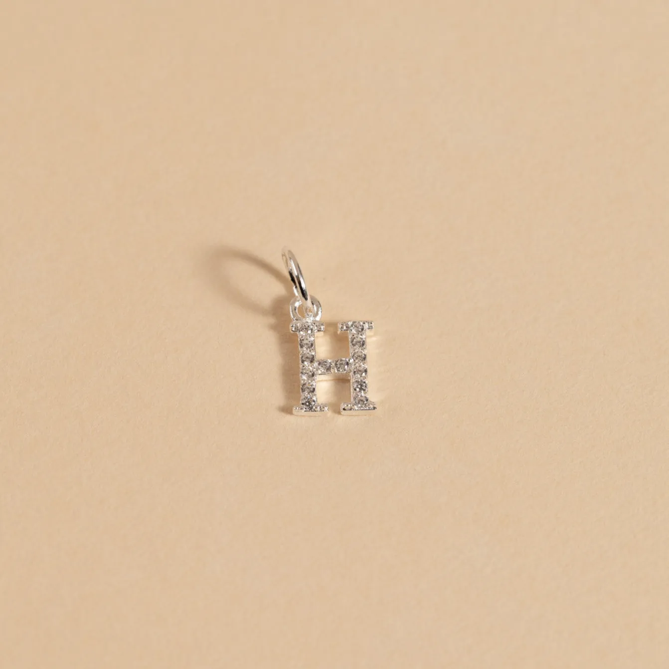 LETTER CRYSTAL SILVER PENDANT