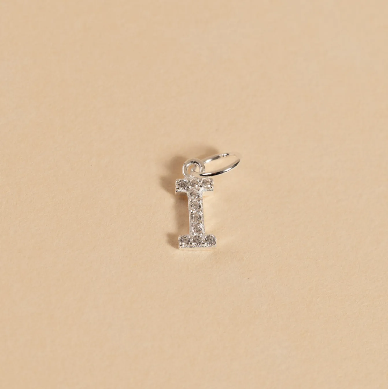 LETTER CRYSTAL SILVER PENDANT