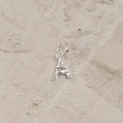 LETTER MOLTEN SILVER PENDANT