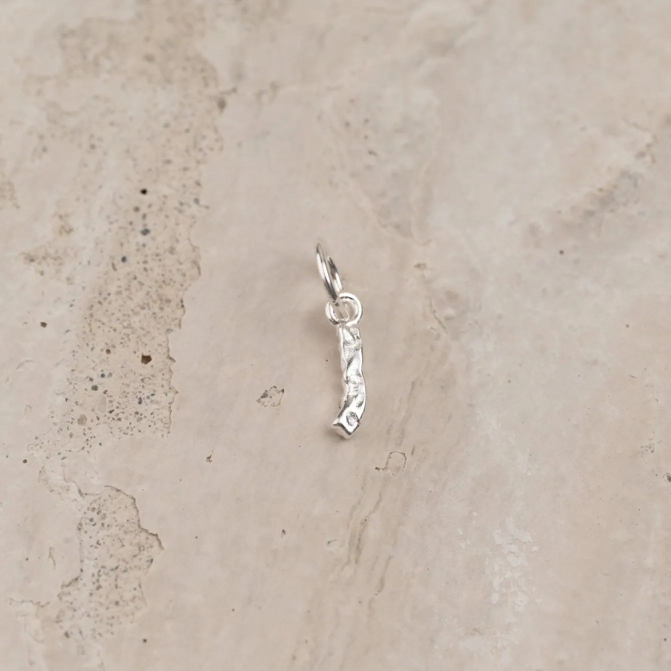 LETTER MOLTEN SILVER PENDANT