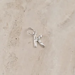 LETTER MOLTEN SILVER PENDANT